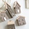 Rustic Wooden Christmas House Ornament Mini Log Cabin Ornament For Tree Holiday Decor 2