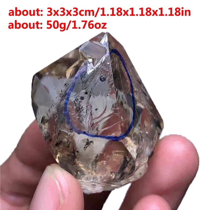 Herkimer Diamond Black Crystal Energy Stone For Reiki Healing Decor 1