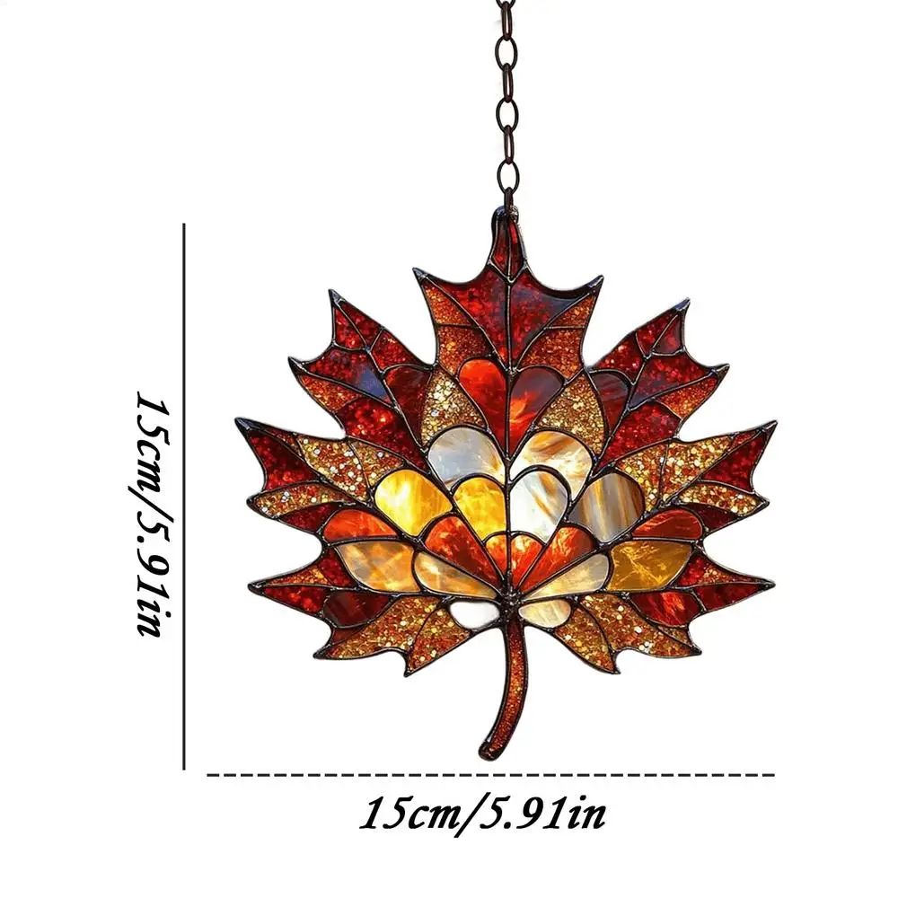 Maple Leaf Suncatcher Acrylic Window Hanging For Thanksgiving And Fall Decor 8