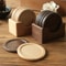 Walnut Wood Coasters Set Elegant Round Coaster Set With Heat Protection For Everyday Living 6pcs S 0