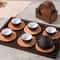 Walnut Wood Coasters Set Elegant Round Coaster Set With Heat Protection For Everyday Living 6pcs S 3