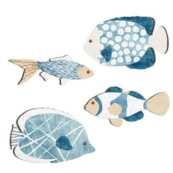 coastal wooden fish wall decor set of 4 for beach house and lake house