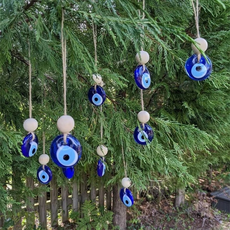 Handcrafted Blue Evil Eye Wall Hanging Protection Charm Decor 2