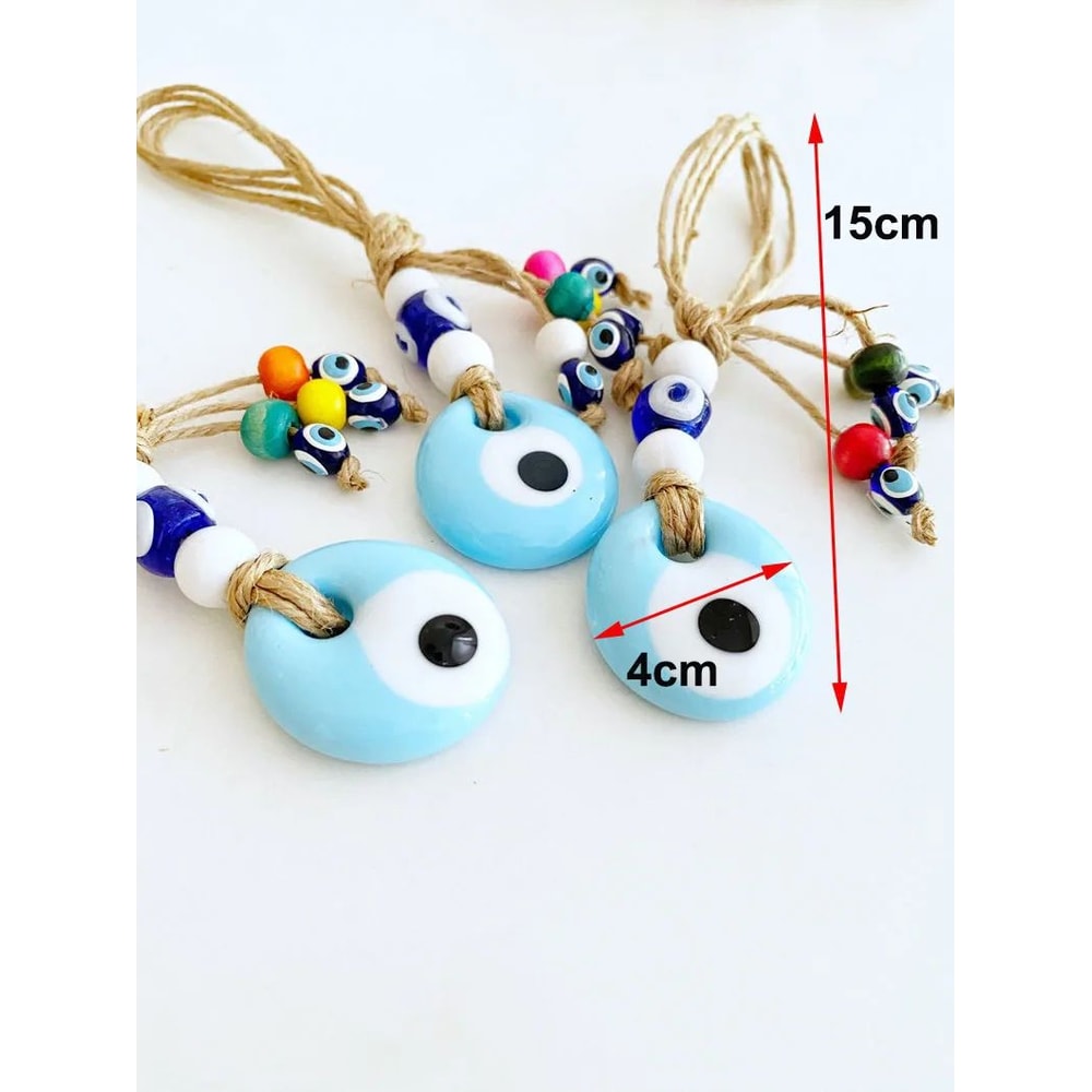 Handwoven Evil Eye Wall Hanging Nazar Protection Decor 14