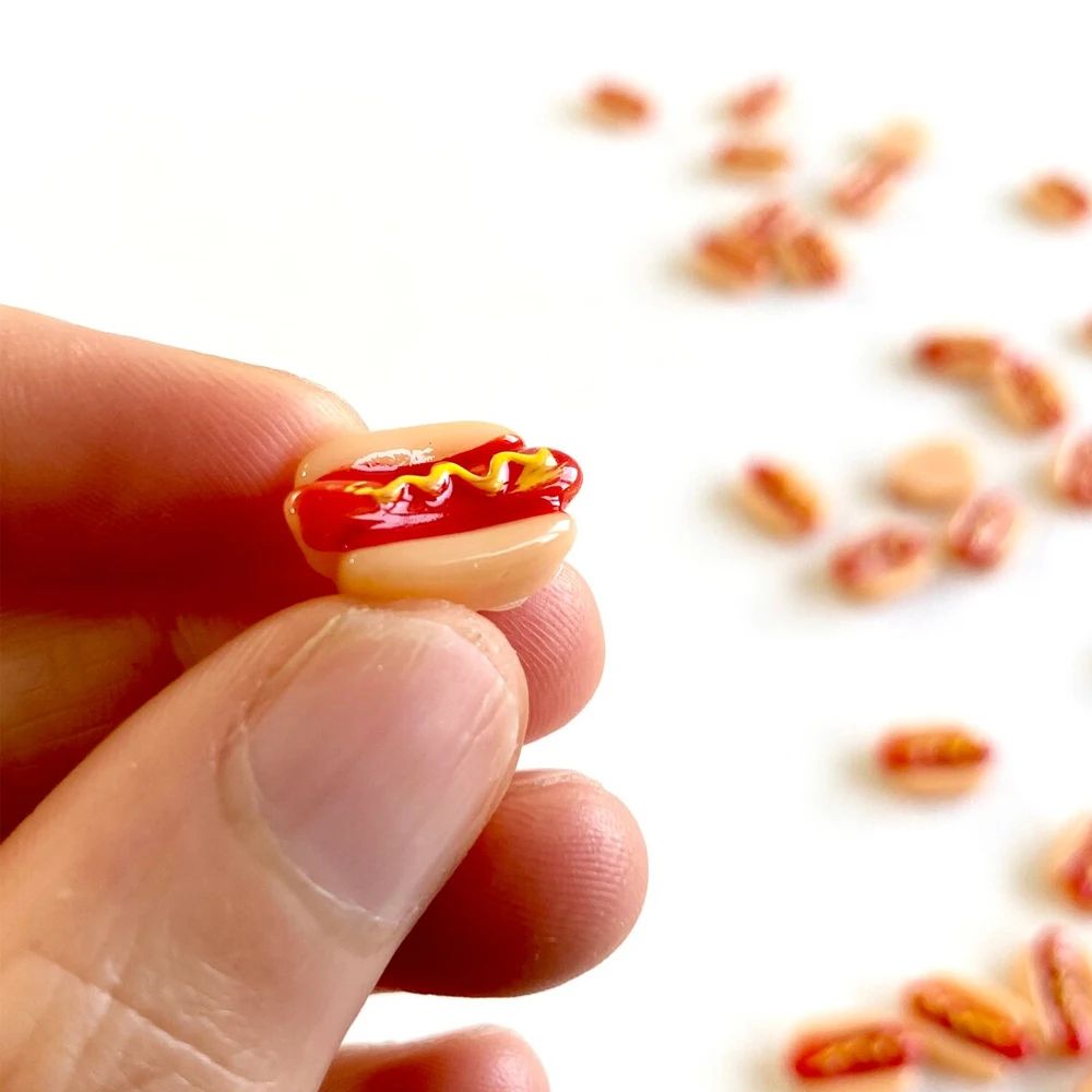 Mini Resin Hot Dog Set For Dollhouse Food Miniatures And DIY Craft Decor 3