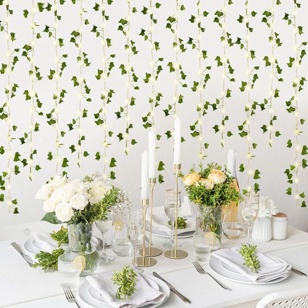 CozyGlow LED Ivy Garland With Lights For Bedroom Decor And Wedding Backdrops 4