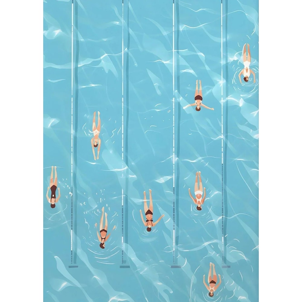 Summer Poolside Girl Canvas Art For Living Room And Beach House Decor 7