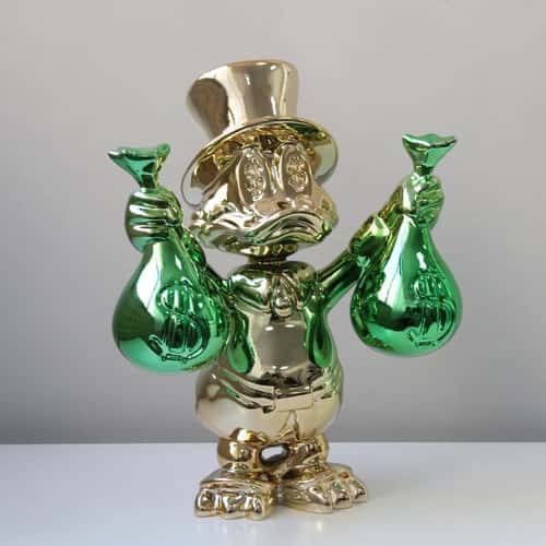 40cm Donald Duck Money Bag Donald Duck statue Resin Figure for kawaii room decor