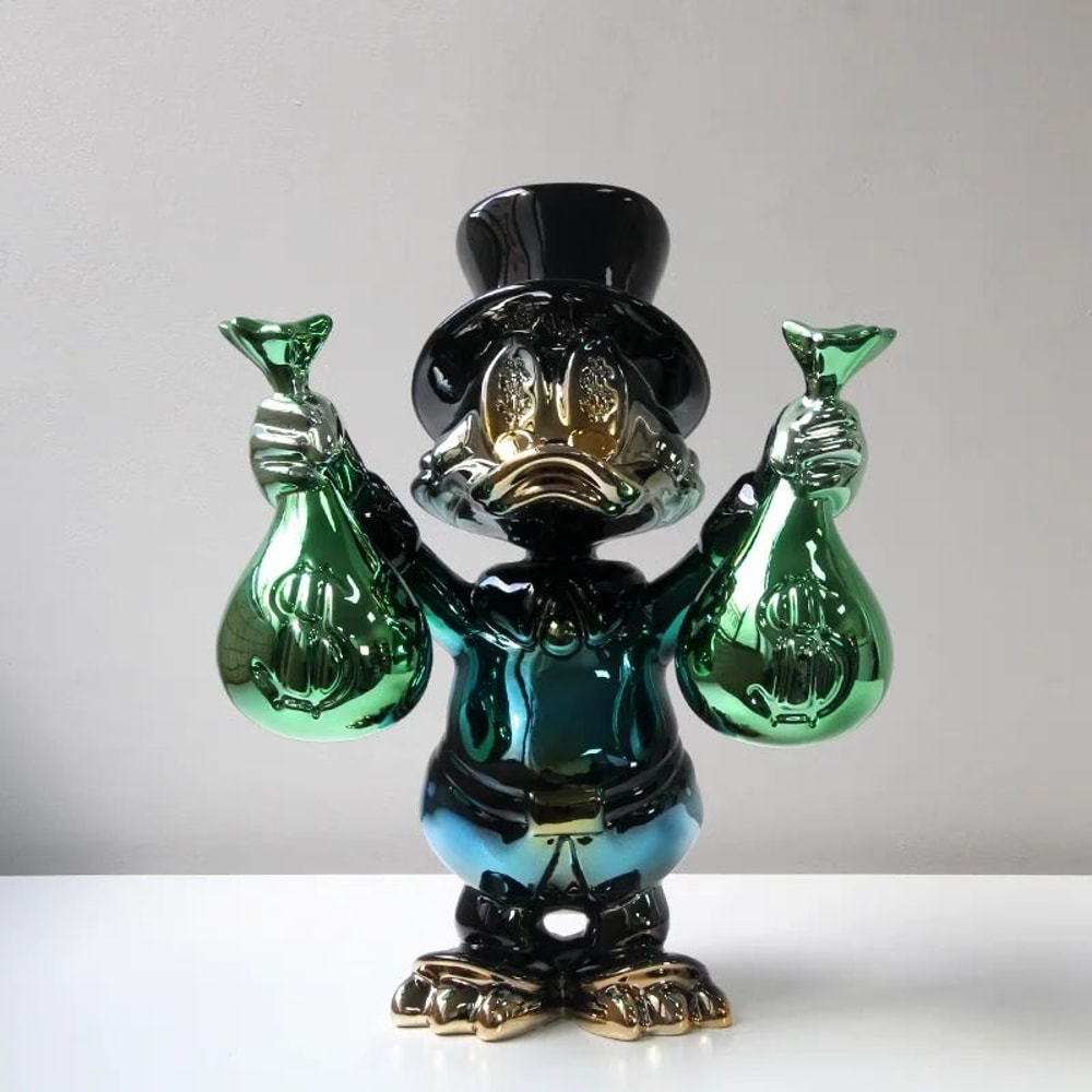 40cm Donald Duck Money Bag Donald Duck Statue Resin Figure For Kawaii Room Decor 3