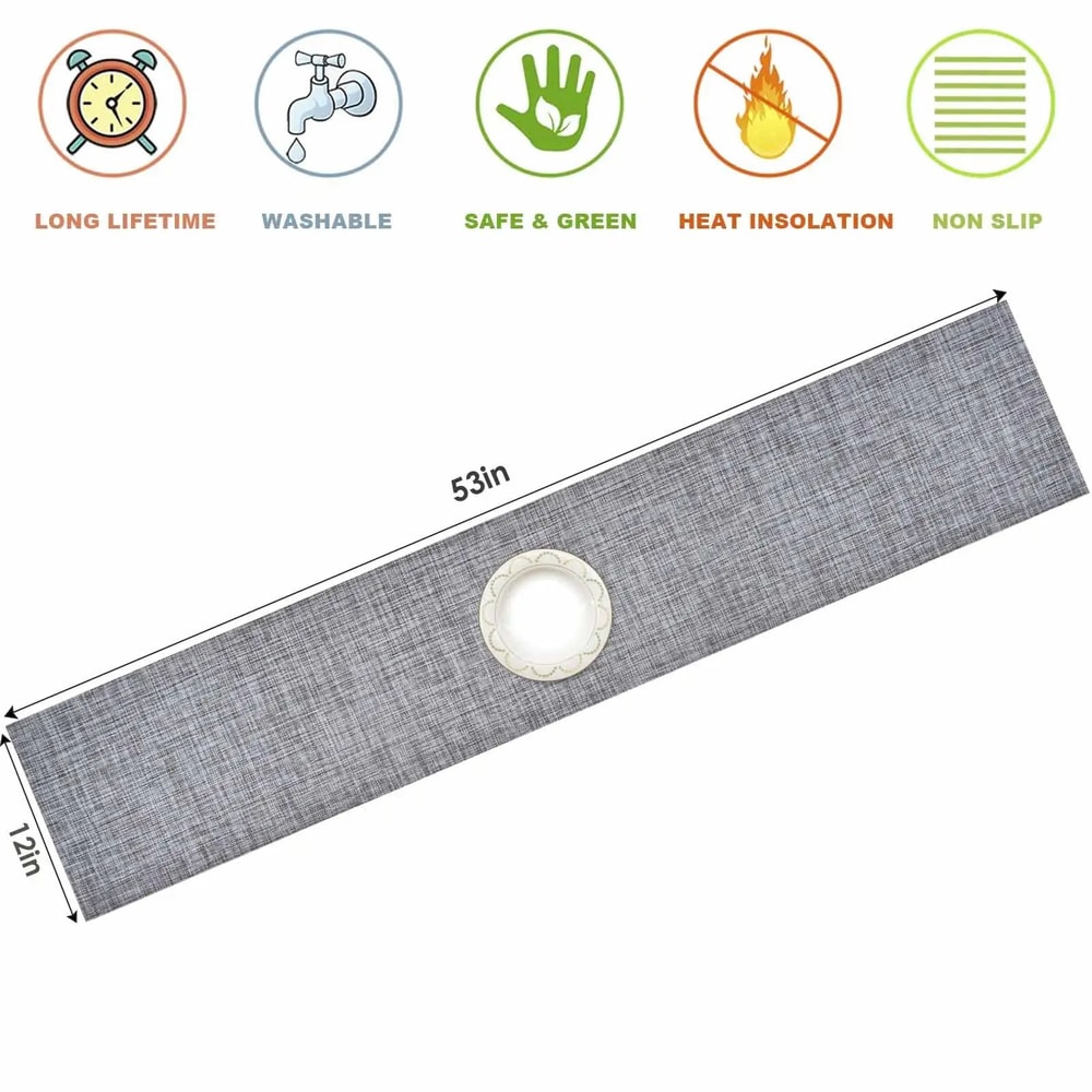 Modern Vinyl Table Runner For Dining Tables HeatResistant NonSlip Washable PVC Accent 1