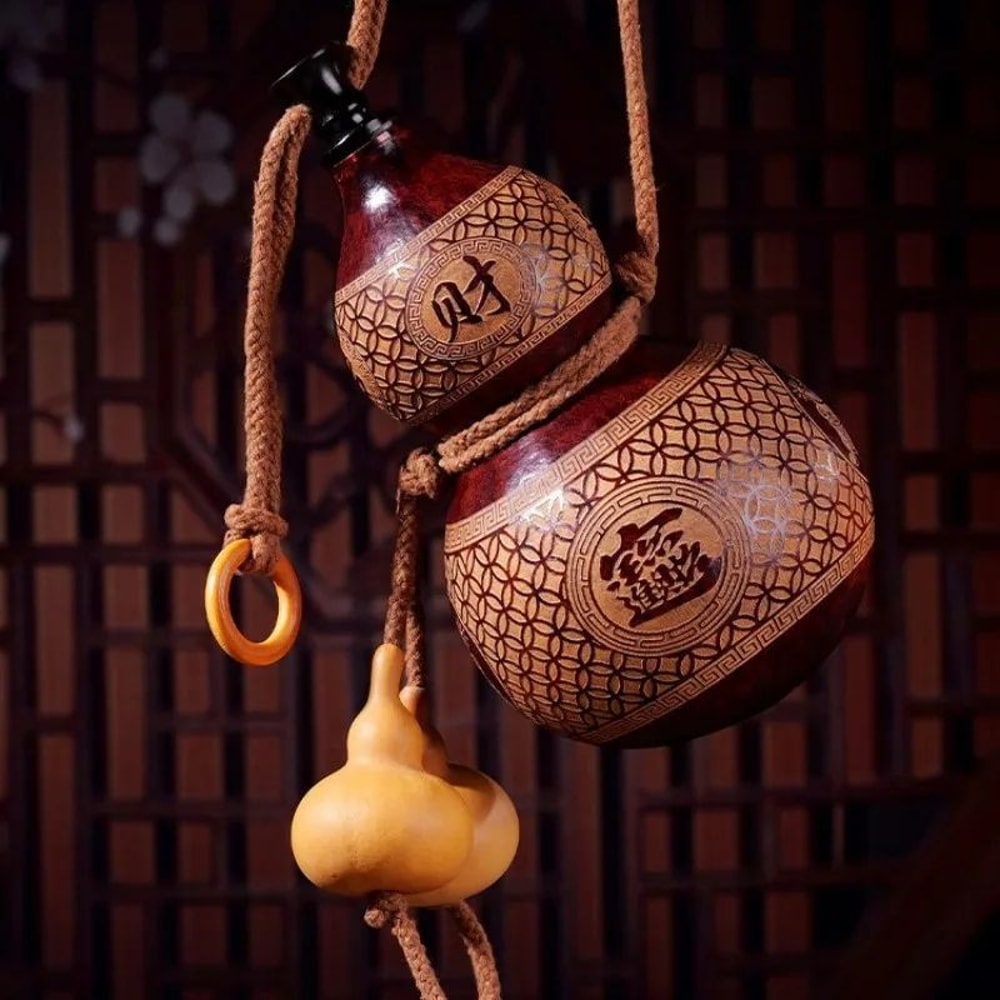 Natural Gourd Wine Flask Portable Handcrafted Drinking Gourd Bottle For Outdoor Spirits 4