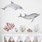 Watercolor Ocean Wall Decals Removable Underwater Wall Stickers For Kids Bathroom Decor 4