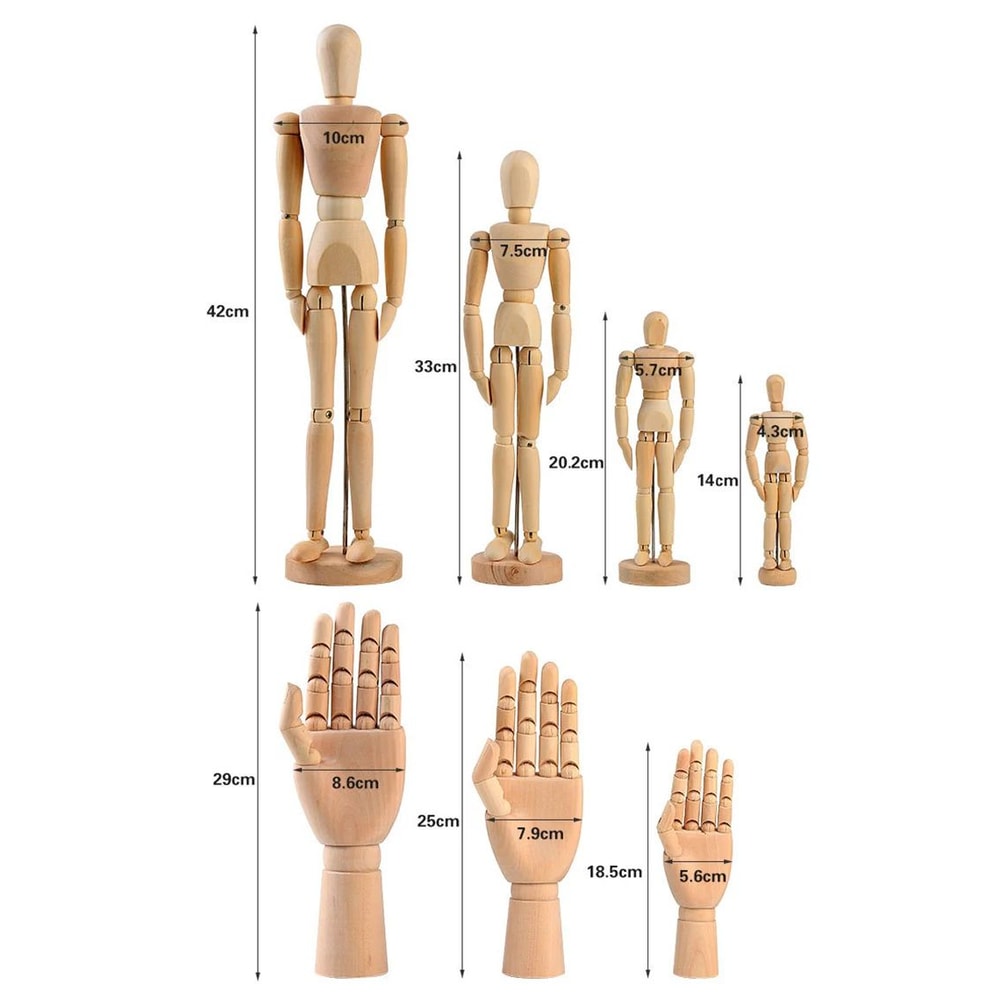Artisan Pose Wooden Drawing Mannequin With Rotatable Limbs 5