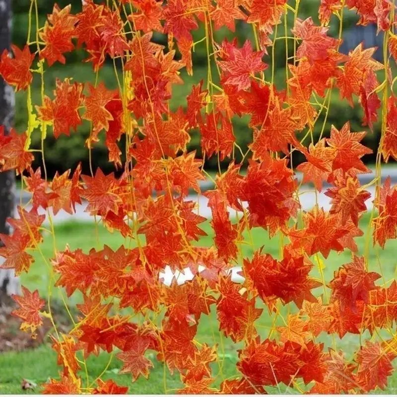 23M Artificial Maple Leaf Garland For Autumn Holiday Decor 4