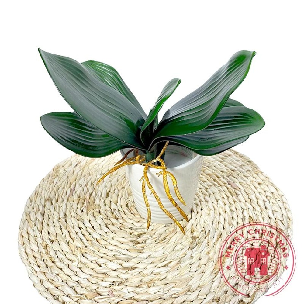 Realistic Artificial Orchid Leaves Phalaenopsis Fake Plant Decor For Elegant Home Styling 0