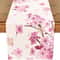 Cherry Blossom Linen Spring Table Runner For Farmhouse Dining And Wedding Decor 0