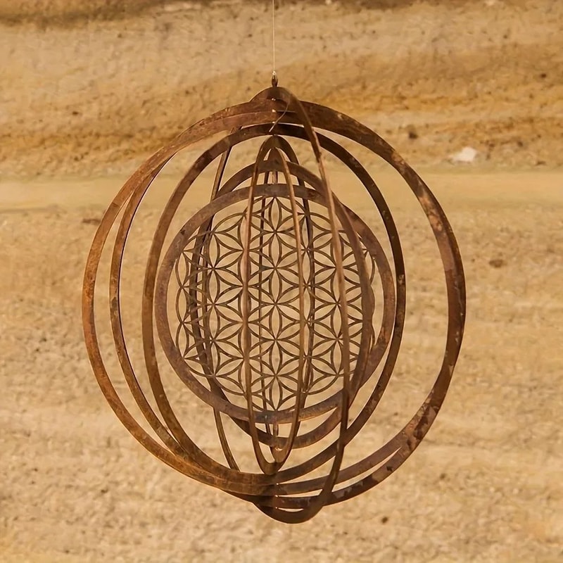 Rustic Metal Spiral Weather Vane Hanging Wind Spinner Decor 5