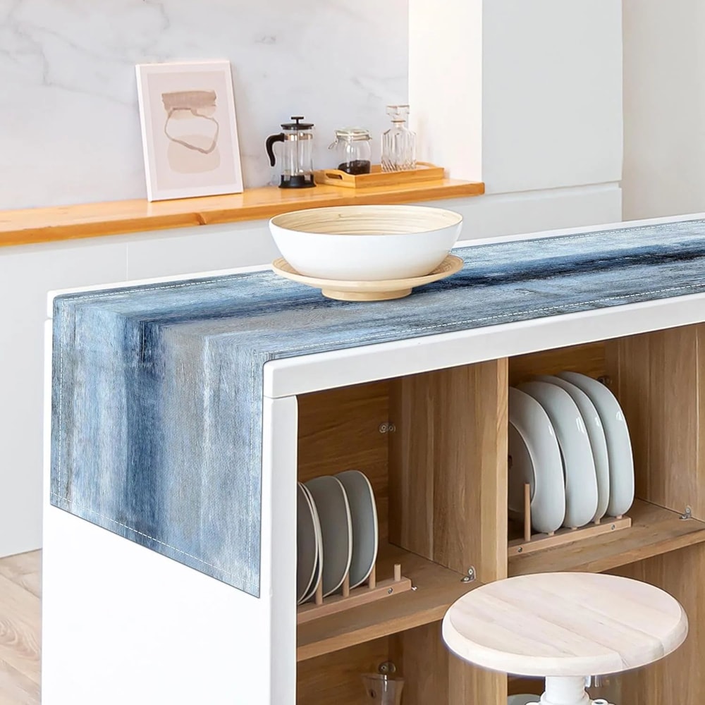 VIKAMA TieDye Linen Table Runner For Rustic Farmhouse Decor 4