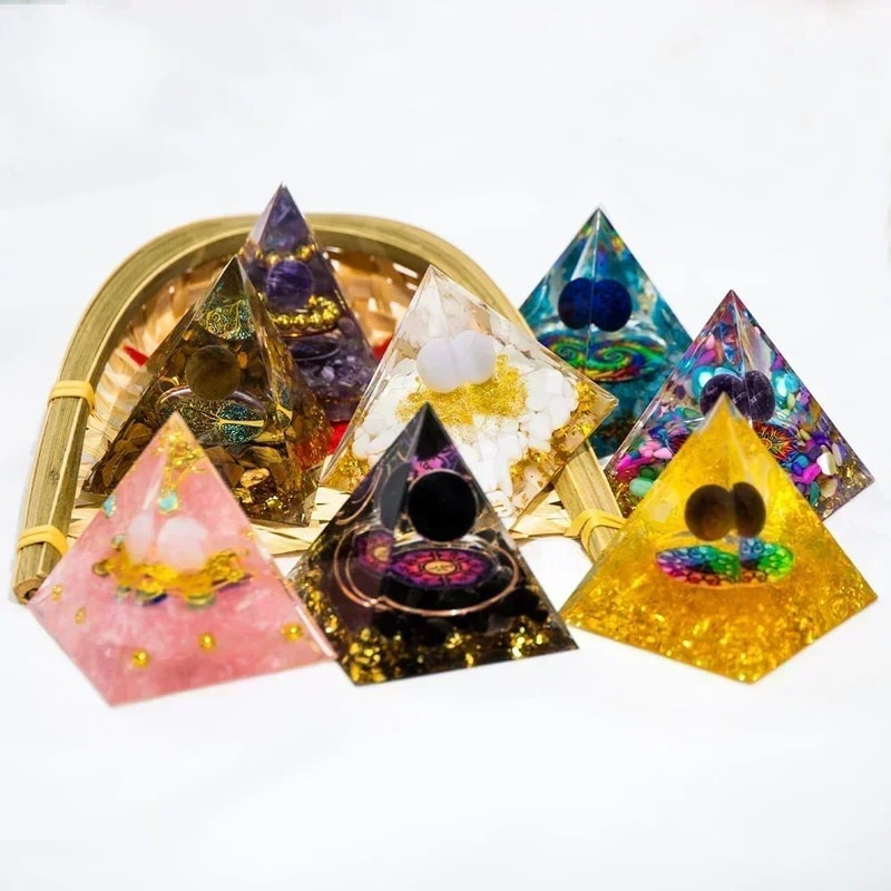 Peridot Amethyst Crystal Pyramid Energy Generator For Meditation And Decor 4