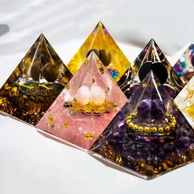 Peridot Amethyst Crystal Pyramid Energy Generator For Meditation And Decor 5