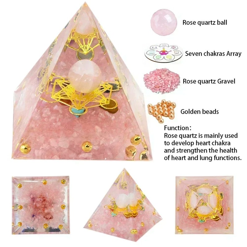 Peridot Amethyst Crystal Pyramid Energy Generator For Meditation And Decor 9