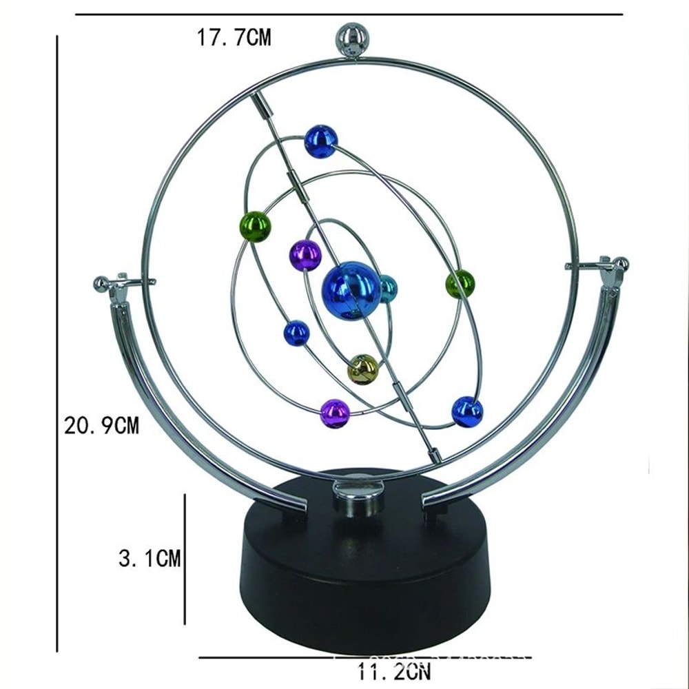 Perpetual Motion Desk Toy Kinetic Pendulum Celestial Globe Decor 2