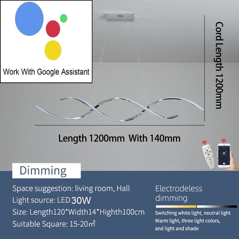 Modern Linear Chandelier LED Pendant Light For Kitchen Island And Dining Room 8