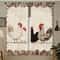 Retro Polka Dot Chicken Print Cafe Curtains For Cozy Farmhouse Kitchen Windows 6