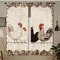 Retro Polka Dot Chicken Print Cafe Curtains For Cozy Farmhouse Kitchen Windows 6
