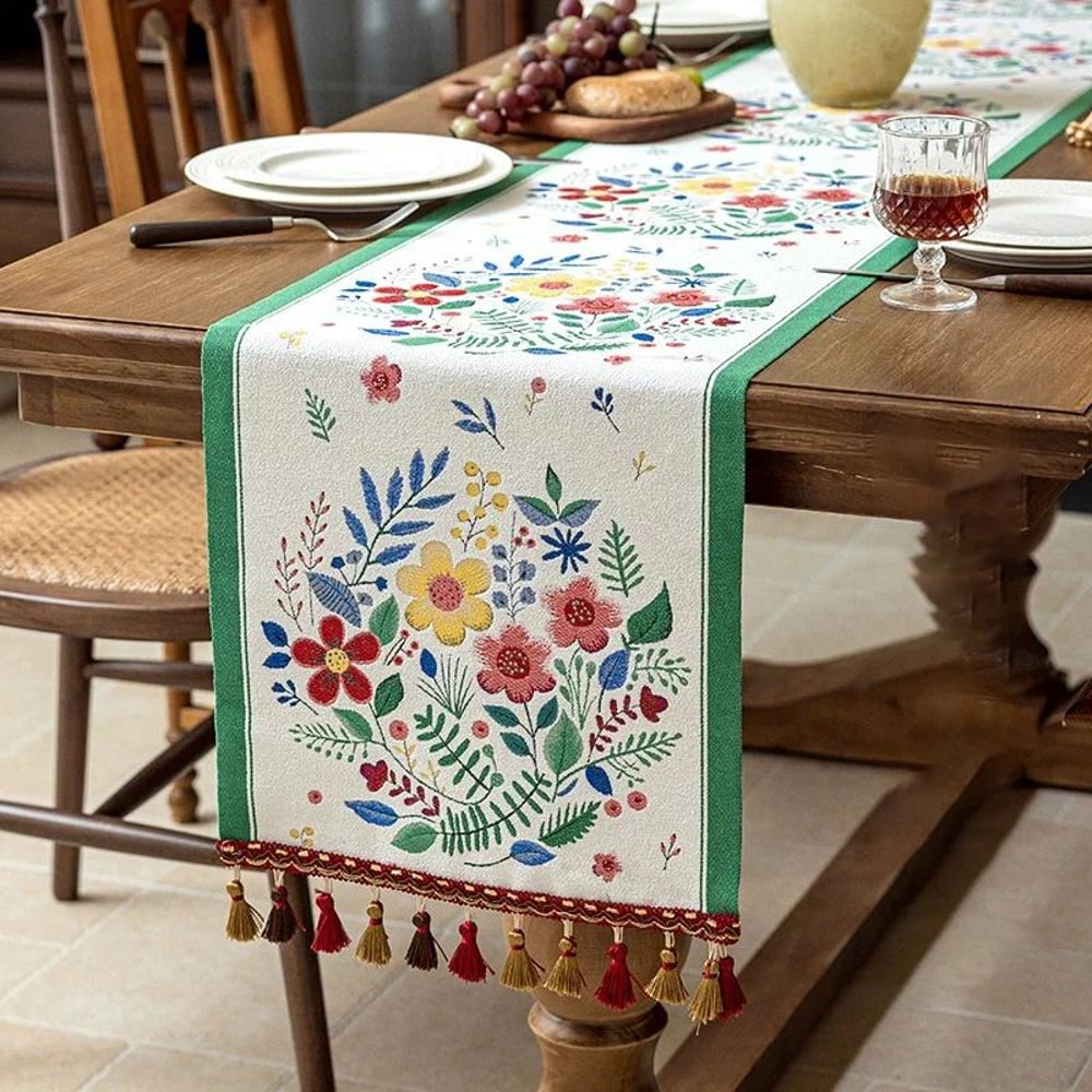 Farmhouse Lemon Floral Table Runner Fresh Decorative Table Accent For Kitchen Dining 9