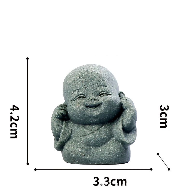 Serene Little Monk Statue Set For Zen Decor And Meditation Space Decor 9