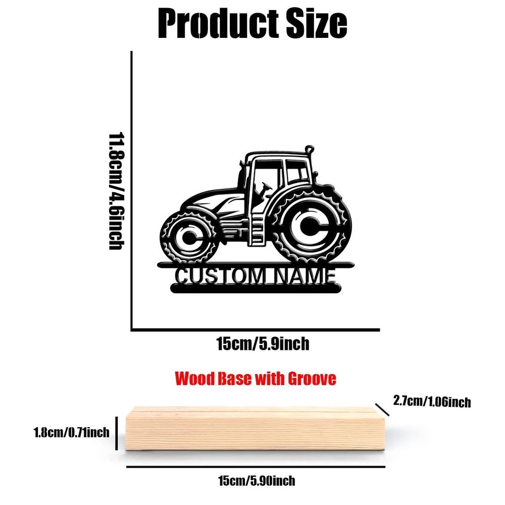 Personalized Custom SUV Metal Art Tabletop Decor With Wooden Base 2