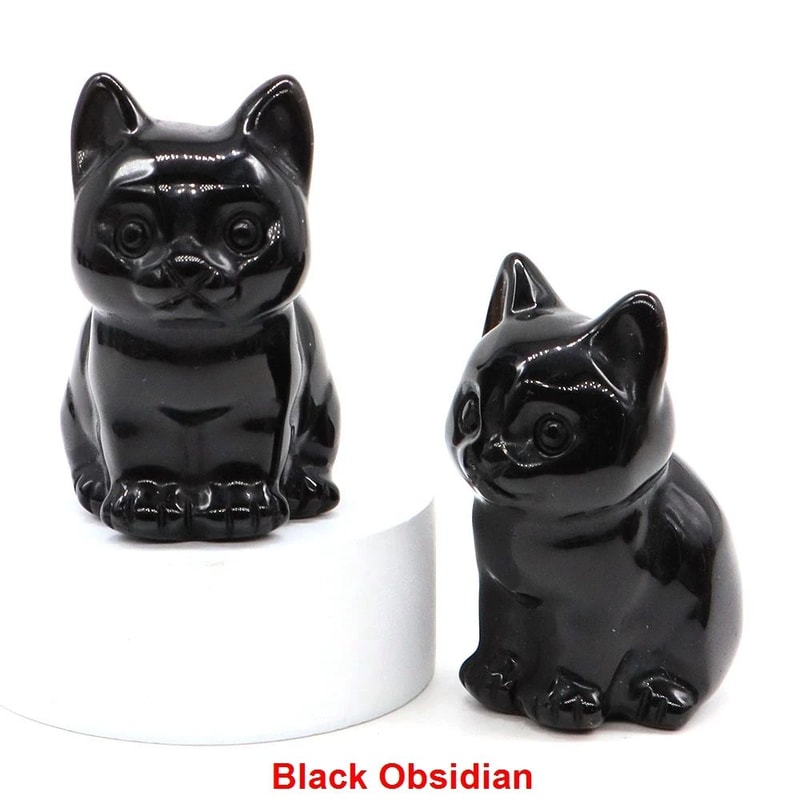 Amethyst Cat Figurine HandCarved Crystal Cat Statue For Meditation And Home Decor 8