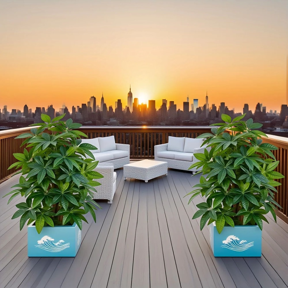 Lifelike Artificial Money Tree Palm For Patio Balcony And Event Decor 5
