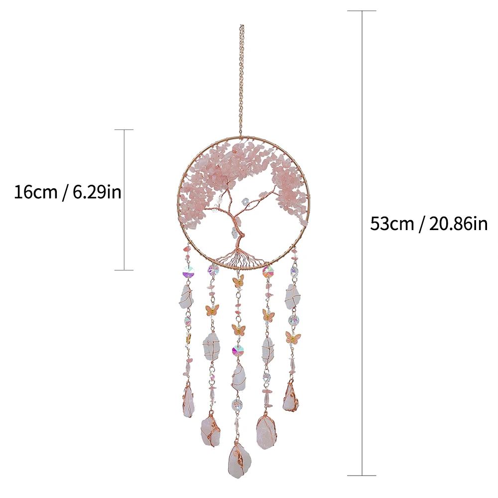 Agate Dream Catcher Crystal Wall Hanging Moon Sun Star Boho Decor 7