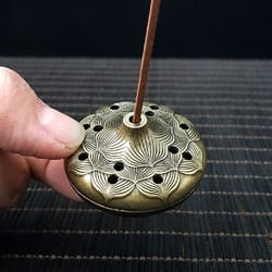 vintage mini brass incense burner with dragon phoenix lid for tea table decor