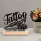 Custom Metal Tattoo Artist Figurine With Engraved Wooden Base 1