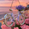 Lavender Bicycle Suncatcher Acrylic Window Hanging With Flower Basket For Home And Garden Decor 1