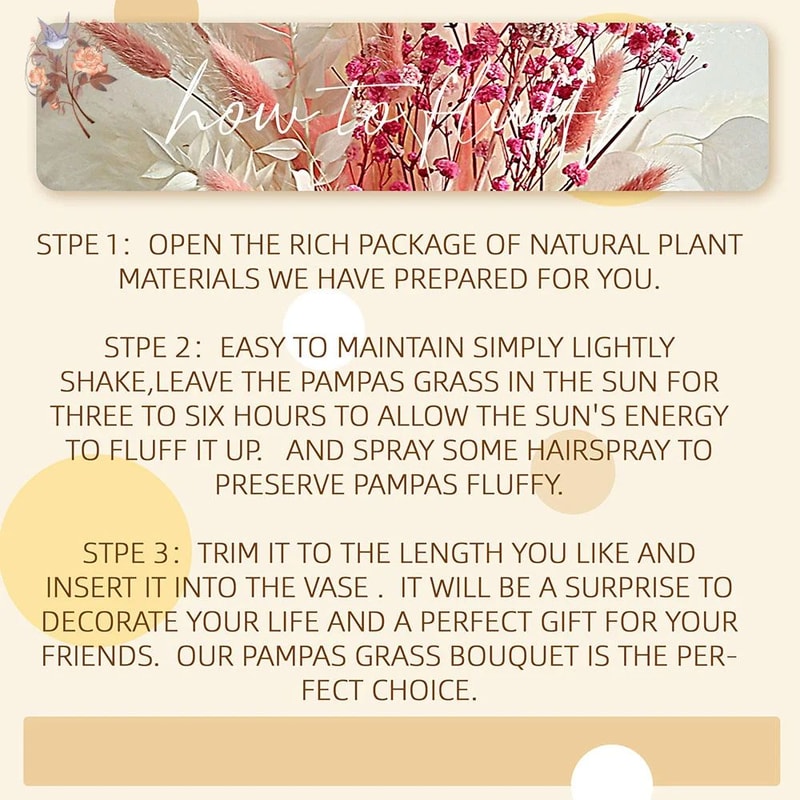 Boho Pampas Grass Dried Flower Bouquet For Weddings Home Decor 5