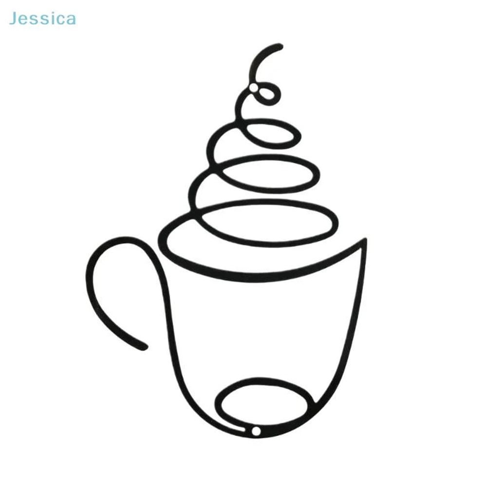 Modern Coffee Cup Wall Art For Kitchen And Coffee Bar Black Metal Coffee Wall Decor 1