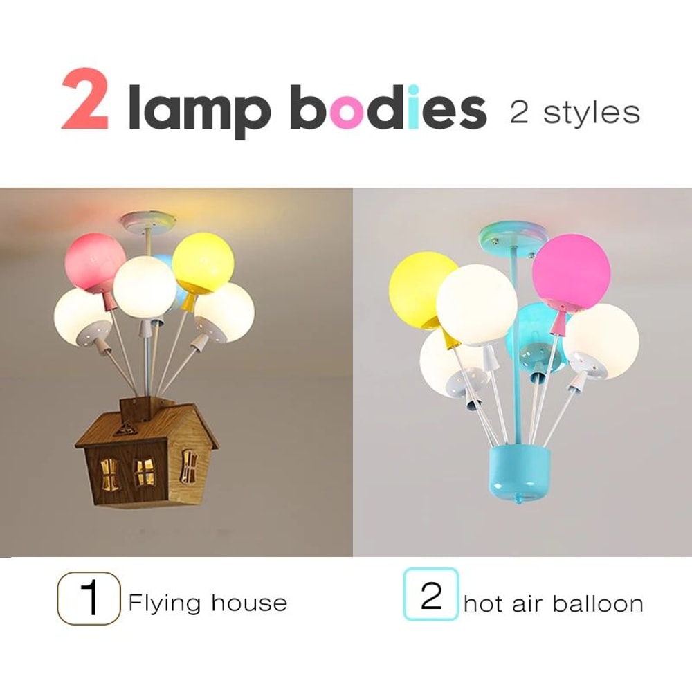 Whimsical Balloon House Kids Room Chandelier Wooden Ceiling Light 4
