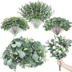 mixed artificial eucalyptus stems for weddings, vases & diy floral arrangements