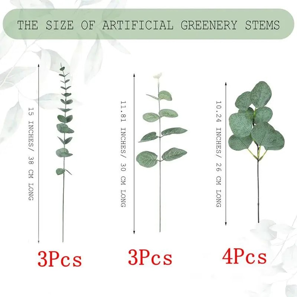 Mixed Artificial Eucalyptus Stems For Weddings Vases DIY Floral Arrangements 5