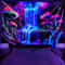 Neon Dream Forest Waterfall Cyberpunk Tapestry For Bedroom And Gaming Room 0