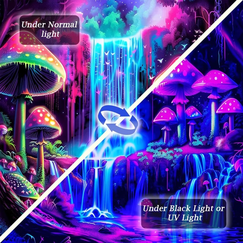 Neon Dream Forest Waterfall Cyberpunk Tapestry For Bedroom And Gaming Room 5