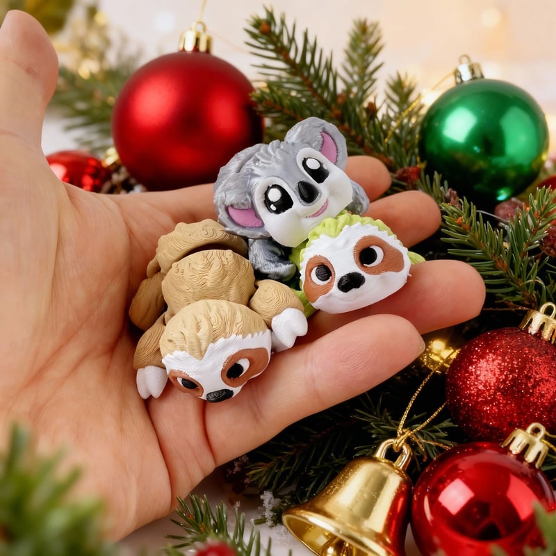 Articulated 3D Sloth Koala Desk Decor Set Flexible Cute Animal Figurines For Home Gifts 1