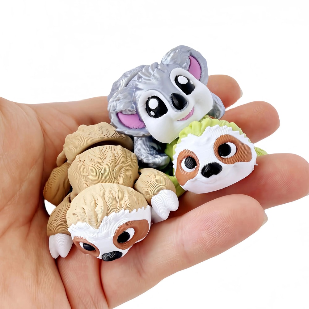 Articulated 3D Sloth Koala Desk Decor Set Flexible Cute Animal Figurines For Home Gifts 7