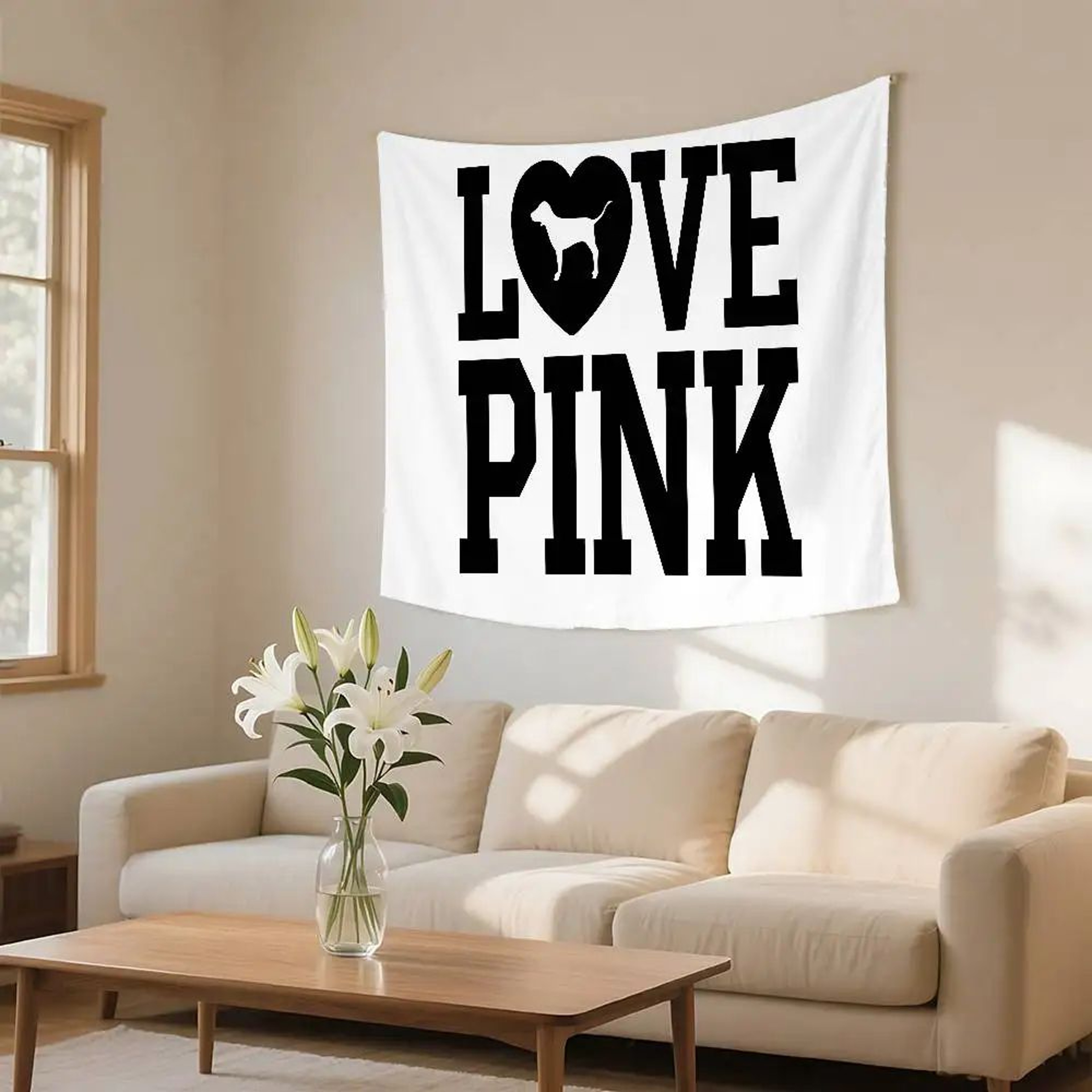 Love Pink pink tapestry wall hanging tapestry for bedroom, d Love Pink pink tapestry wall hanging tapestry for bedroom, d