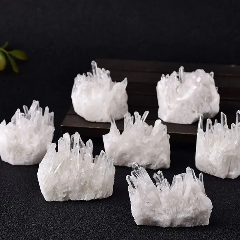 Natural White Crystal Cluster Healing Stone Decor 3