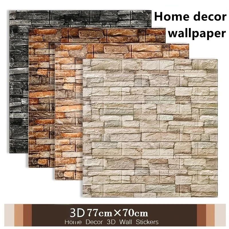 3D Peel And Stick Brick Wallpaper Panels Waterproof SelfAdhesive Faux Brick Wall Decor 0